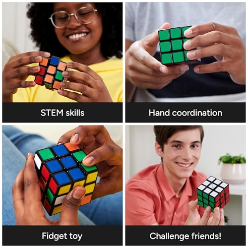 Image of Rubik's Cube, Re-Cube, The Original 3x3 Cube Made with 100% Recycled Plastic, Problem-Solving Brain Teaser, Color-Matching Puzzle, Fidget Toy, Sensory Puzzle, for Ages 8 & Up