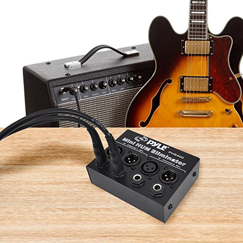 Pyle-Pro Compact Mini Hum Eliminator Box - 2 Channel Passive Ground Loop Isolator, Noise Filter,Ac Buzz Destroyer,Hum Killer W/ 1/4" Trs Phone,Xlr Input/Output,Uses 1:1 Isolation Transformer - Phe400 #TOP4