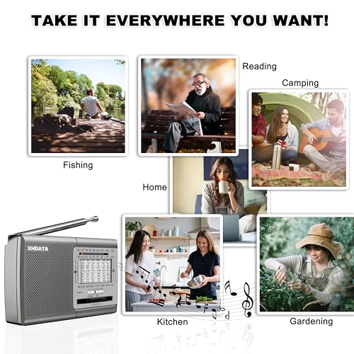 Image of XHDATA D219 AM /FM /SW 12 Bands Radio Pocket Shortwave Receiver for Home or Travel Silver