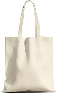 MOLOVA 1-25 Pack Available Premium Canvas Reusable Tote Bags,Made of Nat...