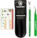 TickCheck Premium Tick Remover Kit - Stainless Steel Tick Remover + Tweezers, Leather Case, and Free Pocket Tick Identification Card (1 Set)