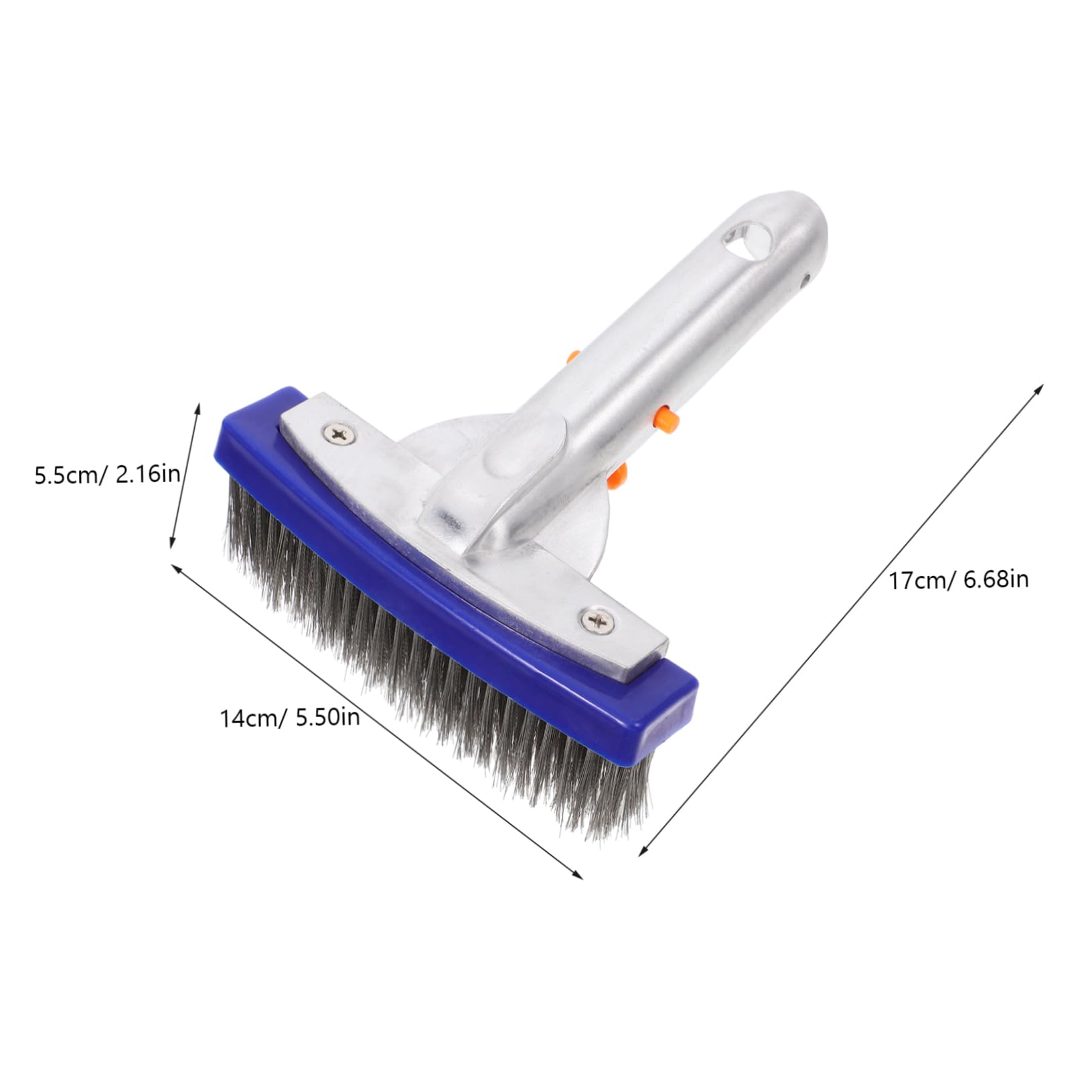 Balacoo Ergonomic Handle Pool Wire Brush 5 Inch Cleaning Brush for Pool Wall Hard Bristle Brush for Cleaning Pool Tiles Walls