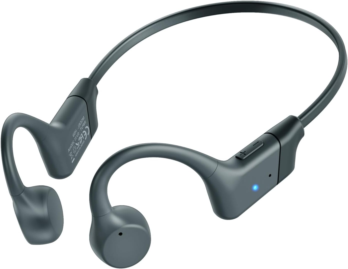 Bluetooth Open Ear Headphones with Mic, Bone Conduction Headphones, Bone Conduction Earbuds 12Hrs Playtime, IPX5 Waterproof Sport Headphone for Running, Gym, Gift (Gray)