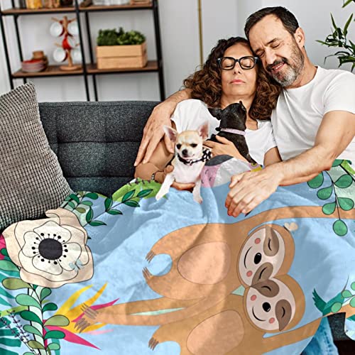 Couverture en peluche microfibre jungle tropicale paresseux - 7