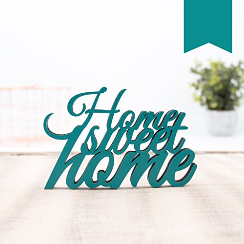 KLEINLAUT 3D-Schriftzug Home Sweet Home in Größe: 10 x 6,6 cm - Dekobuchstaben - 32 Farben zur Wahl - Türkis KLEINLAUT 3D-Schriftzug Home Sweet Home in Größe: 10 x 6,6 cm - Dekobuchstaben - 32 Farben zur Wahl - Türkis