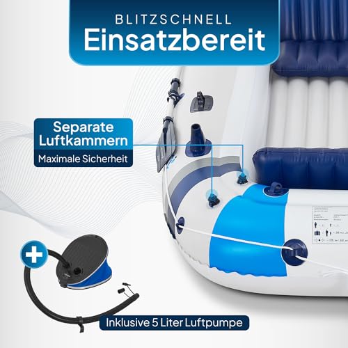 ArtSport Schlauchboot 322 cm für 4 Personen - Paddelboot aufblasbar mit 2 Sitzbänken - Ruderboot...