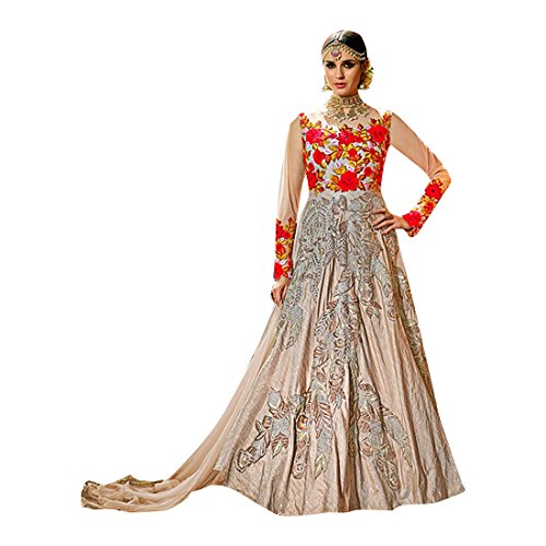 Robe de mariée de mariage musulman pudique et élégante - Costume indien Anarkali avec hijab 744