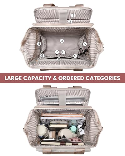 Image of LOVEVOOK 17.3 Inch Laptop Backpack for Women, Large Capacity Travel Backpack with Organizer Bag, Waterproof Carry on Backpack Work Bag with USB Port, Teacher Nurse Backpack Purse, 2PCS
