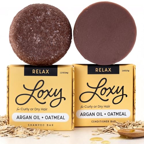 Loxy Relax Moisturizing Shampoo and Conditioner Bar Soap Set for...