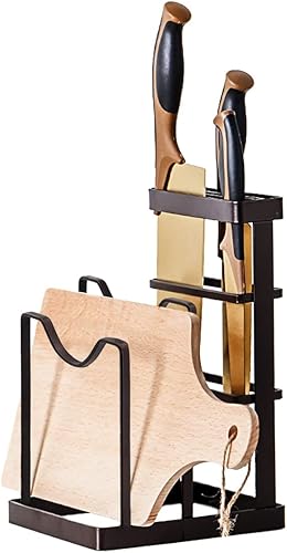 GeLive - Soporte de metal para cuchillos de cocina color blanco