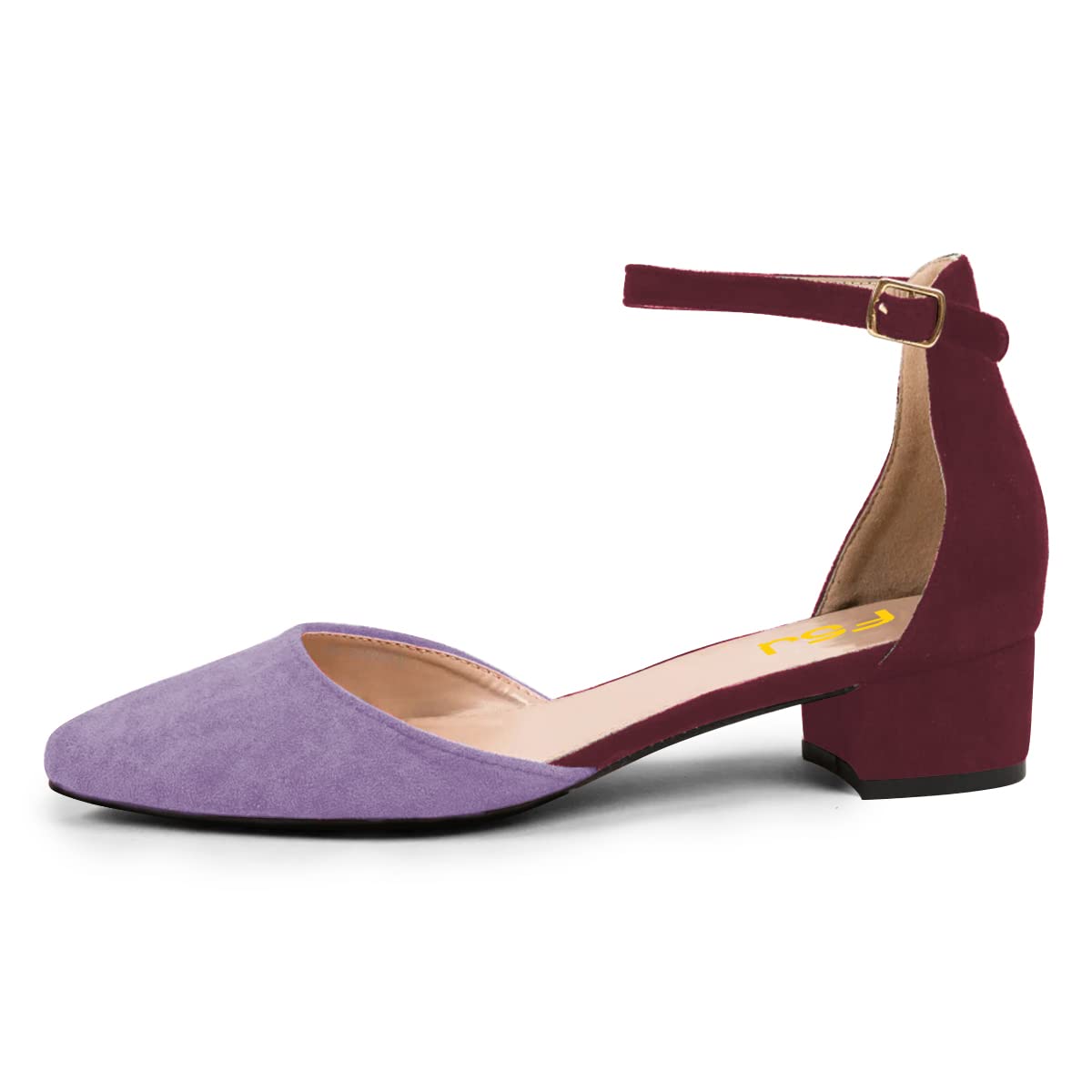 FSJ Women Comfy Block Low Heel Sandals Closed Toe Ankle Strap Buckle Casual Daily Ladies Summer Shoes Size 4-15 US