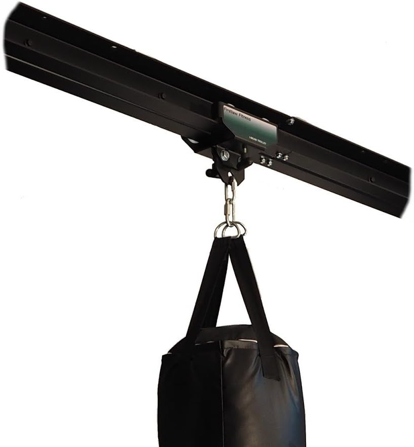 Firstlaw Fitness I-Beam Rolling Mount for Punching Bag & 8 Feet Rail Combo - Green Rolling Mount - Made in The USA