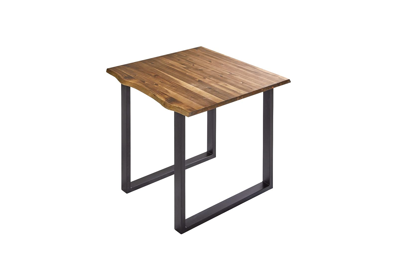 SAM Esstisch Esra 80x80 cm Akazie Cognac Baumkante Metallgestell schwarz