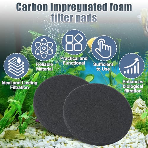 Image of Fx4 Carbon Filter Pads Compatible with Fluval FX4 FX5 / FX6 Canister Filter,Replacement Carbon Impregnated Foam Pads Aquarium Filter Media Pack of 12