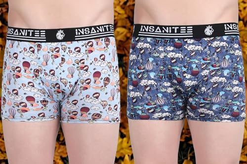 Image of Men's Extra Thin Elastic Nylon Underwear Long Comfortable Breathable Comfort All Over Printed Design Boxer