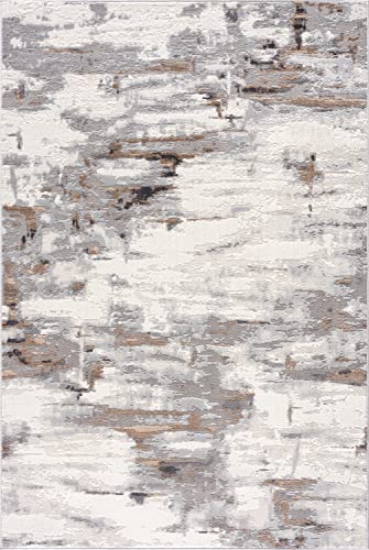 Tapete decorativo Abani 4 x 6 pies gris moderno miniatura 2