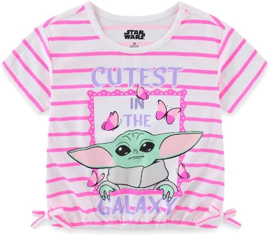STAR WARS Grogu Girls Short Sleeve Shirt and Short Set for Toddler and Big Kids
