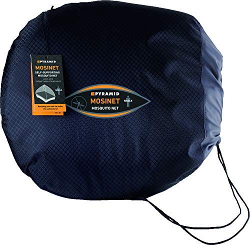 Pyramid Travel Products-Zanzariera Premium contiene Mosinet, autoportante Zanzariera per letto singolo, colore: bianco