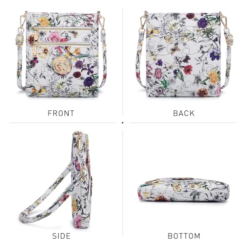 Dasein Women Small Crossbody Bag Lightweight Shoulder Purses Multi Zipper Pockets Phone Purse Handbag2