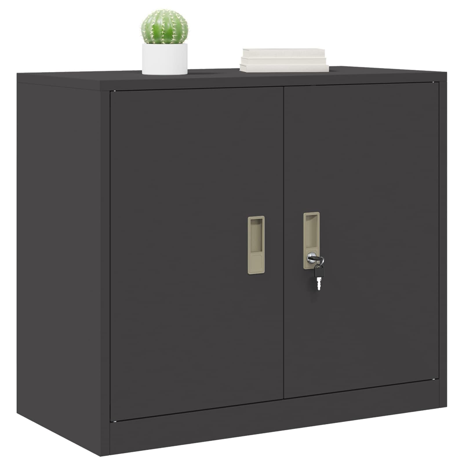 Gecheer Armadio per Ufficio, Ante con Serratura, 80 x 40 x 70 cm, Acciaio Verniciato a Polvere, Mobile per Archiviazione Organizzata for Uffici e Spazi Lavoro