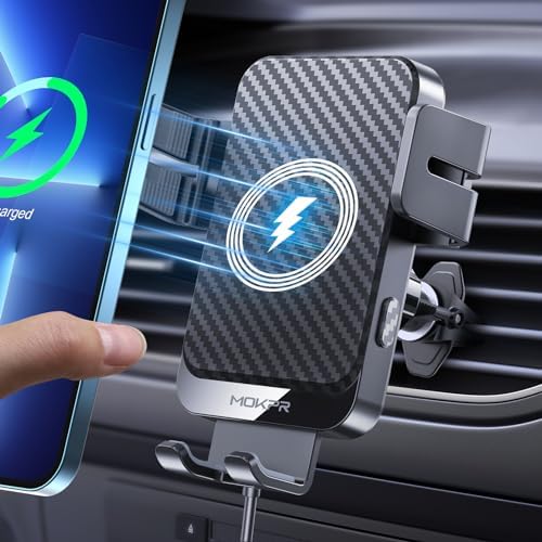 MOKPR Chargeur Induction Voiture Support Telephone Voiture Induction Charge Rapide 15W sans