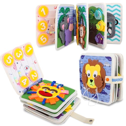 Brastoy Placa de Montessori Sensorial para Crianças Maleta Educativa Brinquedos (Leão)