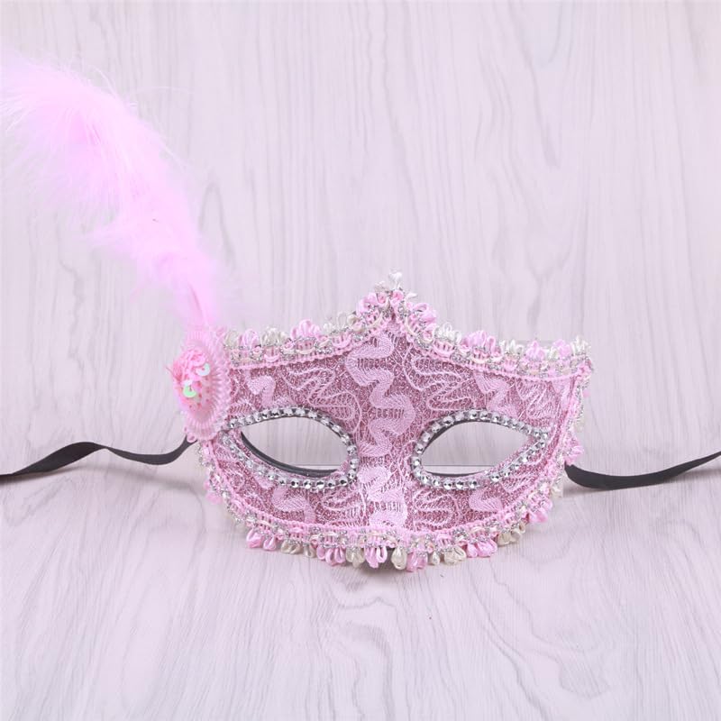 Dusenly Masquerade Mask Womens Venetian Party Ball Masks Feather Decoration for Halloween Carnival - Image 3
