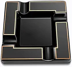 Cinzeiro de charuto grande cinzeiro de cerâmica para cigarros cinzeiros pretos para homens viagens, interior, exterior, pátio, casa, escritório, presente