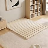 XIJIXILI Floor Bed Frame Japanese Bed Frame Foldable Slatted Bed Base Wooden Floor Platform Guest Tatami Mat（Full）