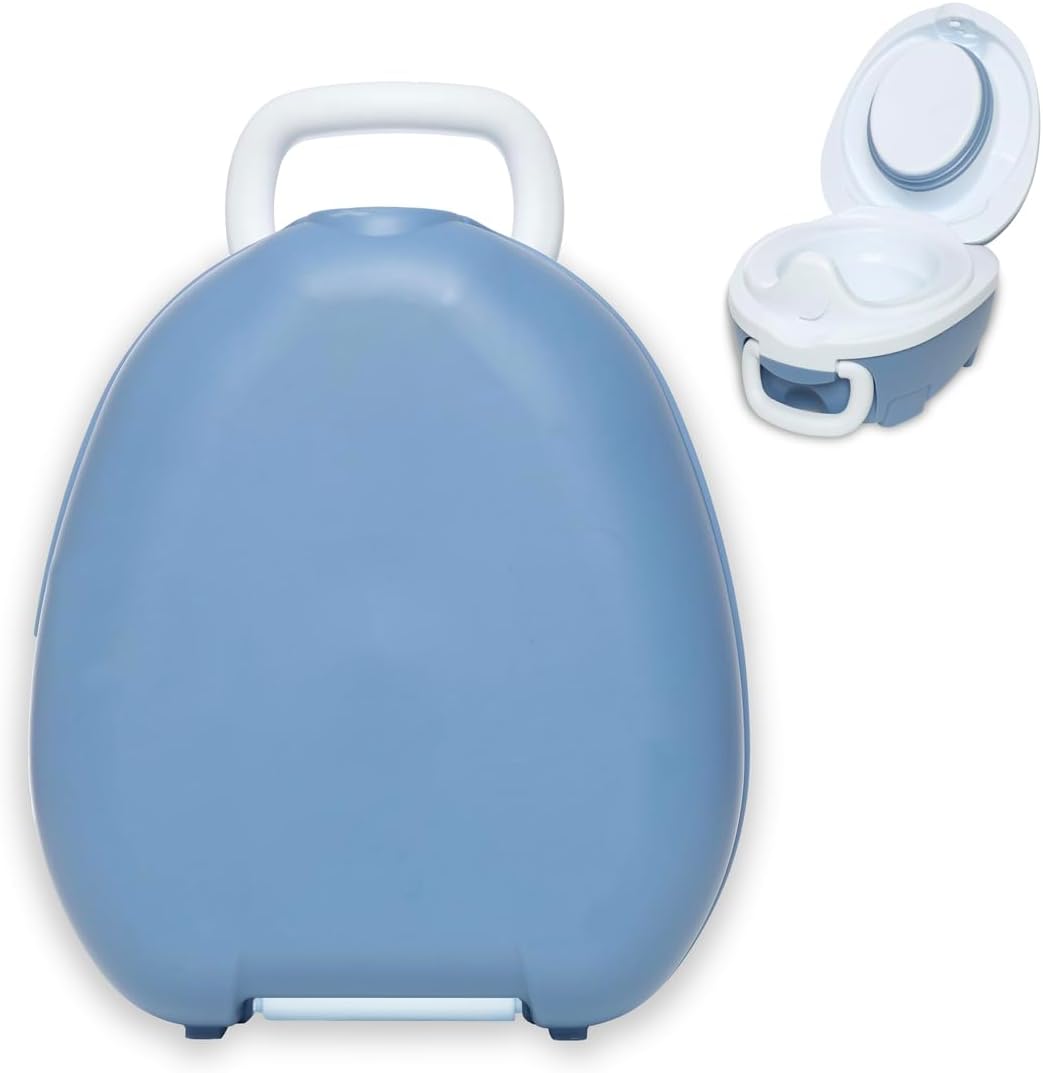 My Carry Potty - Travel Potty, Award-Winning Portable Toddler Toilet Seat for Kids to Take Everywhere (Blue Pastel)