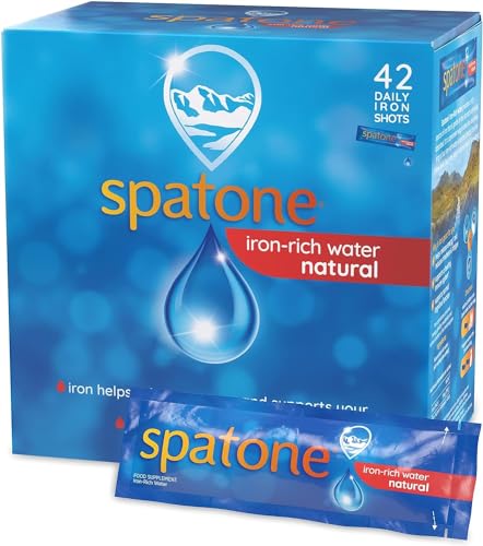 Spatone 100% Natural Iron Supplement (42 Sachets) Daily Convenient Liquid Iron Sachets Nothing Artificial Better Absorption than Tablets Less Side Effects Original Flavour