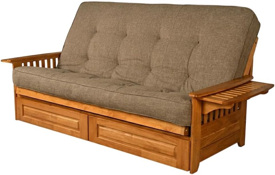 Starlight Canyon Home Light Gray Futons with Comfortable Mattress, Modern Frame Design, Durable Construction, Ideal for Living Rooms and Guest Rooms