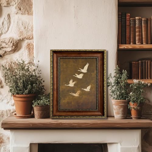 Framed Vintage Flying Crane Canvas Wall Art 9X11in Ready to Hang - image 2