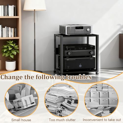 Meuble Chaine HiFi 2 niveaux et meuble de rangement pour salon moderne - 7