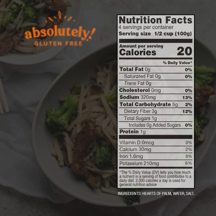 Miniatura 4 de Absolutely Espaguetis de palma sin gluten, 14 onzas (paquete de 6)  Alternativa a pasta baja en carbohidratos, natural y saludable, a base de