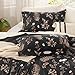 Bedsure Comforter Set Queen Size - Floral Bedding Comforter Set, 3 Pieces, 1 Soft Black Comforter and 2 Pillow Shams