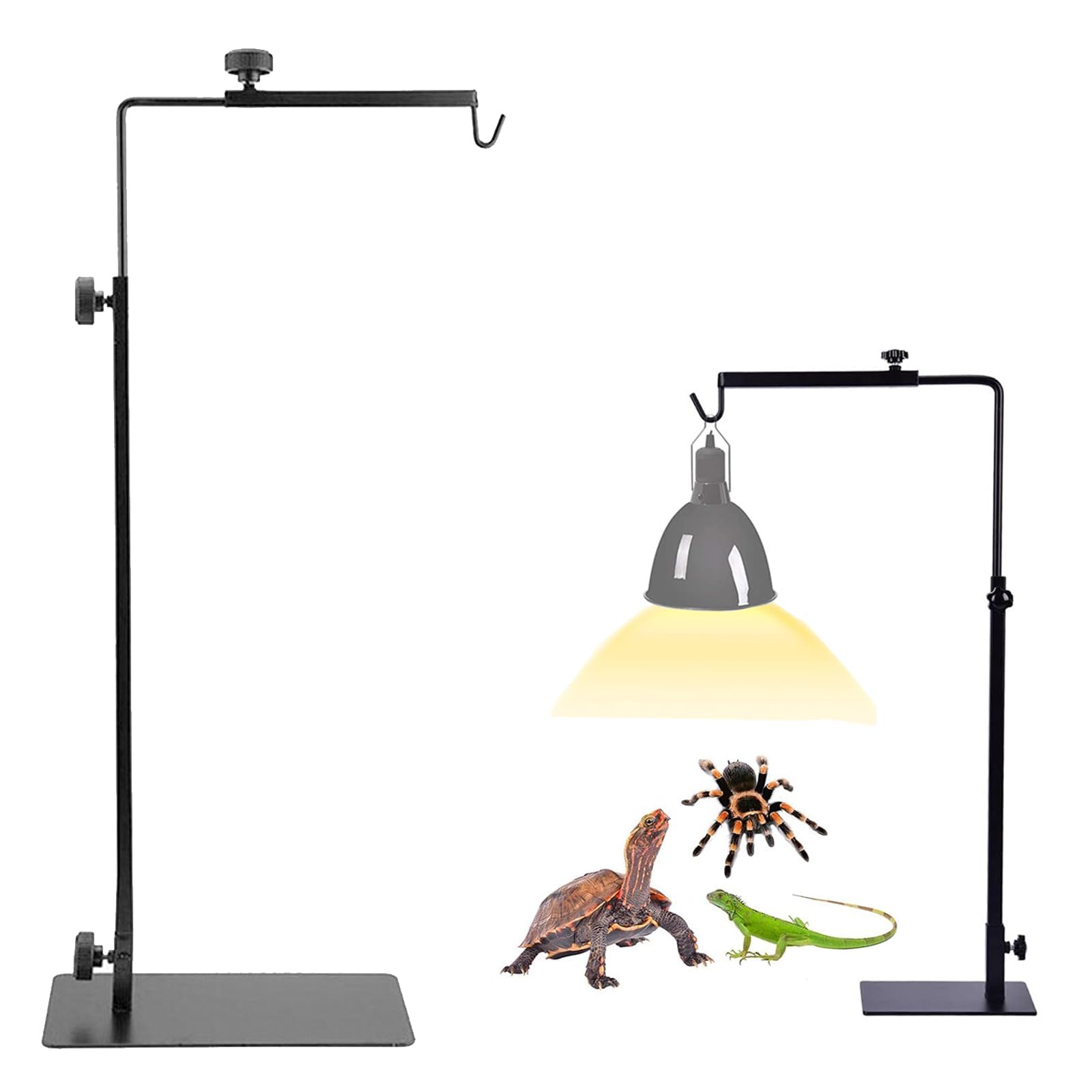 Stojak do lampy dla gadów, terrarium, regulowana wysokość 50-94 cm, szerokość 25-45 cm, uchwyt lampy dla gadów, żółwi, pająków, gekonów, jaszczurek