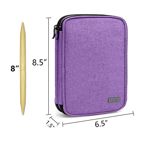 Luxja Knitting Needles Case(Up To 8 Inches), Travel Organizer Storage Bag For Circular Needles, 8 Inches Knitting Needles And Other Accessories(No Accessories Included), Purple #TOP5