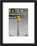 Black 8x10 Picture Frames with White Mat for 5x7 Photos (Black-8x10-3/Pack) | 8x10 with 5x7 Mat, Horizontal or Vertical Mounting, Classic Design, Gallery Wall & Home Décor, Photos,Artwork & Certificates