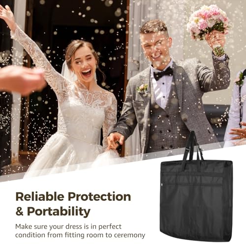 72-Inch Portable Wedding Dress Bag with 12-Inch Gusset, Zippered Garment Bag for Bridal Gown and Accessories4