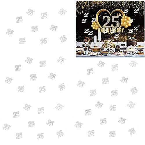 1200 coriandoli, 25 argento, da tavolo, 30 g