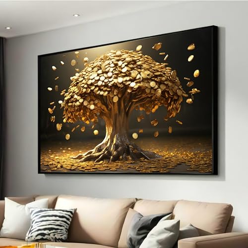 Toile imprimée Arbre à argent doré idéale pour créer un coin bureau inspirant et zen