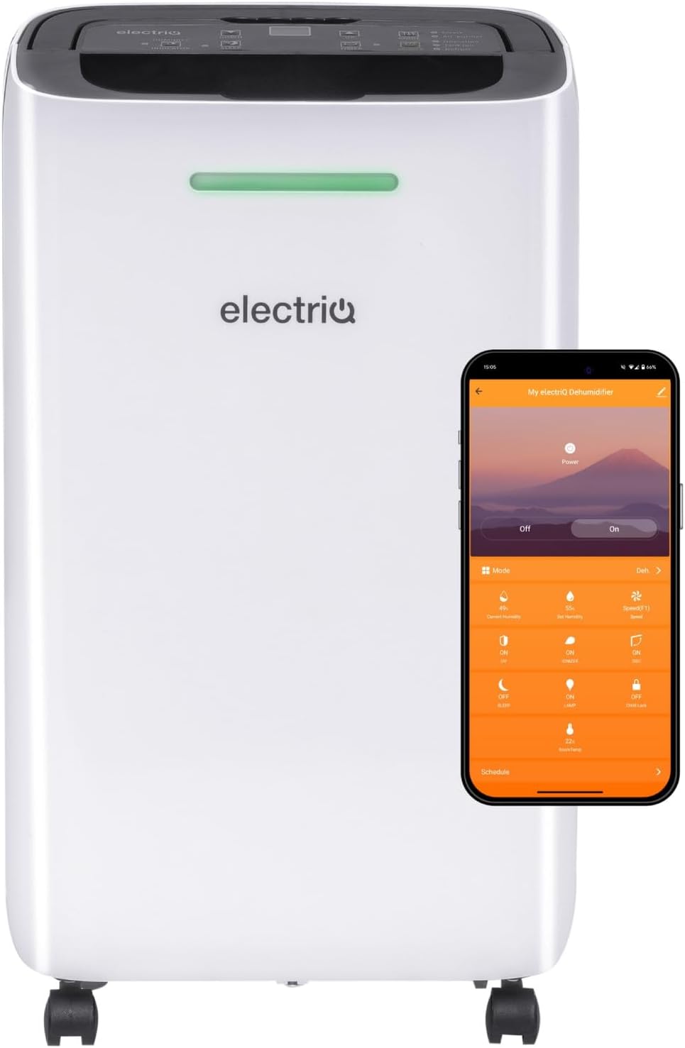 electriQ 12 Litre Smart WiFi Dehumidifier and Air Purifier with Digital Humidistat