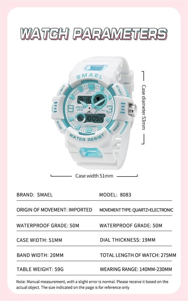 Reloj Deportivos para Niños Niño Niña Resistente Al Agua Digital Analógico Militares Impermeabl Deportivos Especiales Al Aire Libre LED Despertador Multifuncionales
