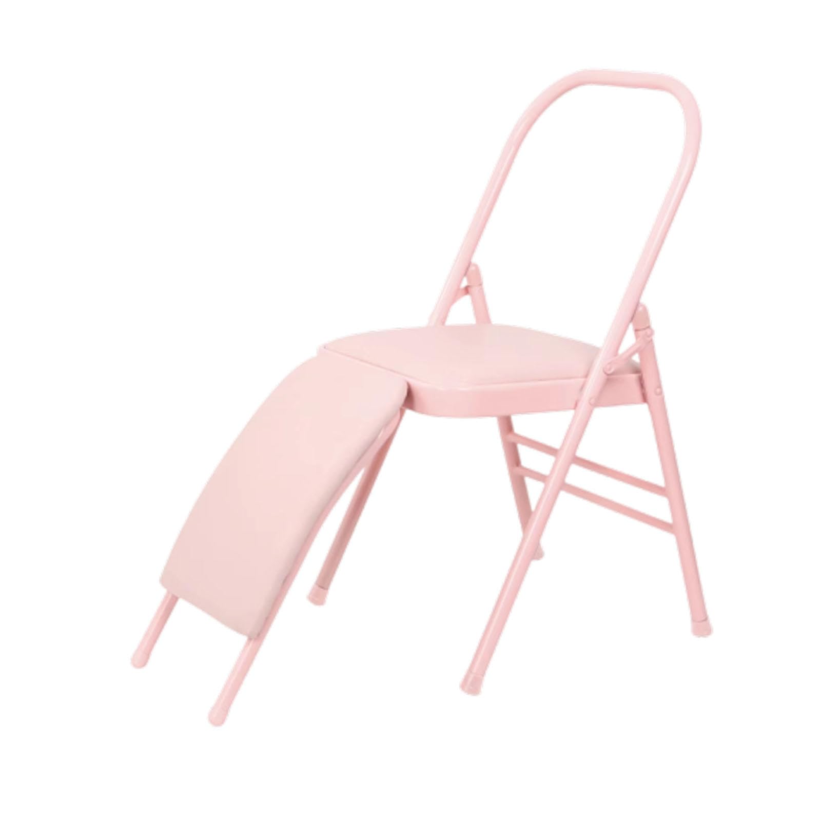 Krzesło Do Jogi Składane Krzesło Bez Pleców - 480lb Metal Back Bender Lounge Inwersyjny Trener Do Stania Na Rękach - Rekwizyty Do Jogi Krzesło Do ćwiczeń Regenerujące,Pink