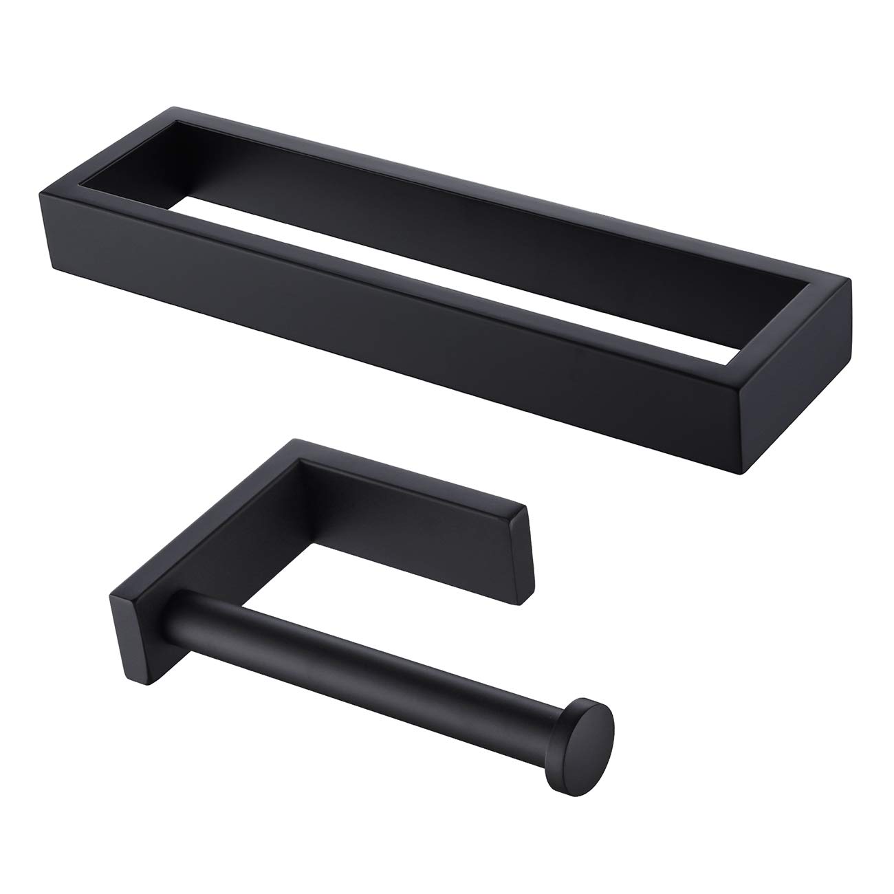 Portasciugamani Doppio Nero Opaco 76,2 Cm In Acciaio Inox SUS304, Fissaggio A Muro Con Viti Nascoste, Design Moderno Per Bagno E Cucina