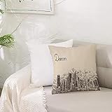 canapé d'angle denver  Housse Coussin Canapé 50x50 cm,Colorado Denver City Skyline Sketch avec des bâtiments et des montagnes Vintage Town Patte,Taie Oreiller de Canapé Housse De Coussincarré pour Lit Voiture De La Maison