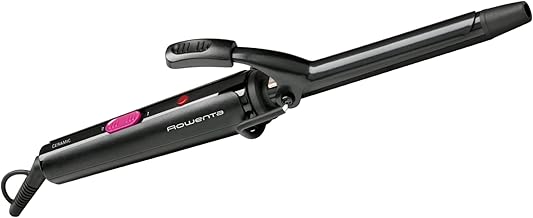 Rowenta CF2119 Ferro Arricciacapelli, 16 mm, Riccioli Solidi, Rivestimento in Ceramica, Calore Delicato, Punta Fredda, Cavo Girevole a 360°, Uso Sicuro, Nero/Rosso