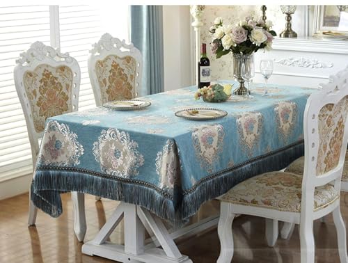 Nappe 130 x 180 rectangle anti taches lavable jacquard floral - 2