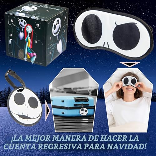 Miniatura 4 de Disney The Nightmare Before Christmas Calendario Adviento 2025 Mujer Y Adolescente Calendário Cuenta Atrás Para Navidad Papelería Y Accesorios Negro Multi